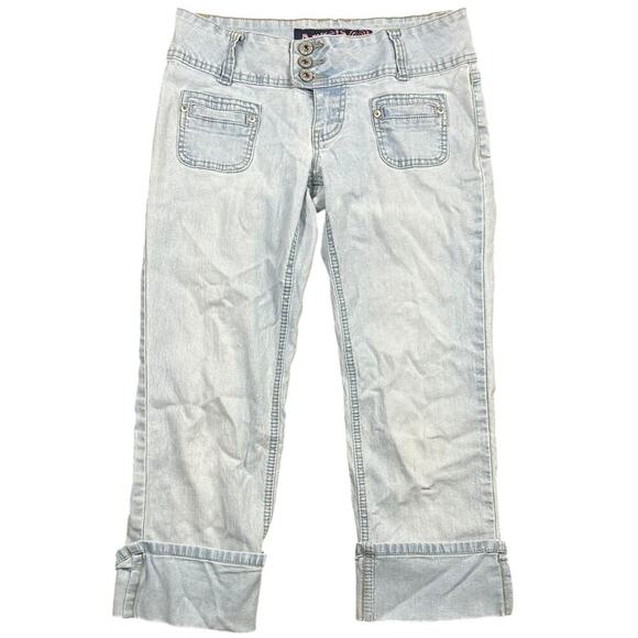 Angels Y2K Cuffed Light Wash Capri Jeans - Picture 1 of 5